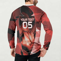 Custom Canada Football Button Sweatshirt Visual Line Abstract Maple Leaf