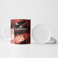 Custom Canada Football Ceramic Mug Visual Line Abstract Maple Leaf