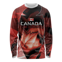 Custom Canada Football Long Sleeve Shirt Visual Line Abstract Maple Leaf