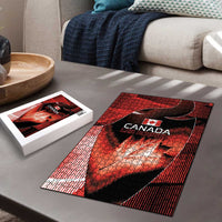 Canada Football Puzzle Visual Line Abstract Maple Leaf