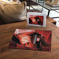 Canada Football Puzzle Visual Line Abstract Maple Leaf