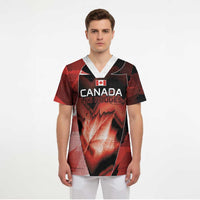 Custom Canada Football Scrub Top Visual Line Abstract Maple Leaf