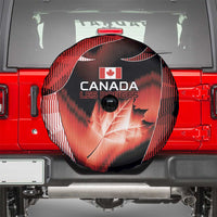 Canada Football Spare Tire Cover Visual Line Abstract Maple Leaf