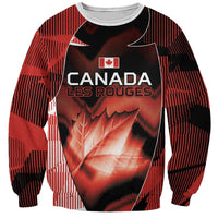 Custom Canada Football Sweatshirt Visual Line Abstract Maple Leaf