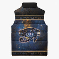Egypt Eye Of Ra Sleeveless Puffer Jacket Galaxy Zodiac Universe