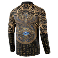 Egypt Eye of Horus Button Sweatshirt Hieroglyphics Patterns Retro Style
