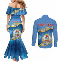 Personalized Aruba Is In My DNA Couples Matching Mermaid Dress and Long Sleeve Button Shirt - Wonder Print Shop