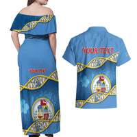Personalized Aruba Is In My DNA Couples Matching Off Shoulder Maxi Dress and Hawaiian Shirt - Wonder Print Shop