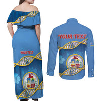 Personalized Aruba Is In My DNA Couples Matching Off Shoulder Maxi Dress and Long Sleeve Button Shirt - Wonder Print Shop