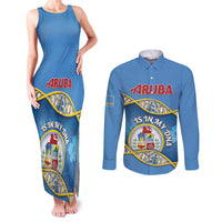 Personalized Aruba Is In My DNA Couples Matching Tank Maxi Dress and Long Sleeve Button Shirt - Wonder Print Shop