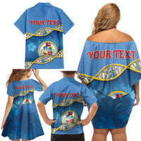 Personalized Aruba Is In My DNA Family Matching Off Shoulder Short Dress and Hawaiian Shirt - Wonder Print Shop