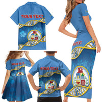 Personalized Aruba Is In My DNA Family Matching Short Sleeve Bodycon Dress and Hawaiian Shirt - Wonder Print Shop