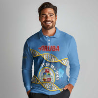 Personalized Aruba Is In My DNA Long Sleeve Polo Shirt - Wonder Print Shop