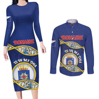 Personalized Bonaire Is In My DNA Couples Matching Long Sleeve Bodycon Dress and Long Sleeve Button Shirt - Wonder Print Shop