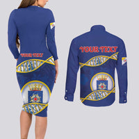 Personalized Bonaire Is In My DNA Couples Matching Long Sleeve Bodycon Dress and Long Sleeve Button Shirt - Wonder Print Shop