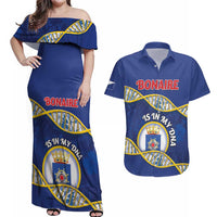 Personalized Bonaire Is In My DNA Couples Matching Off Shoulder Maxi Dress and Hawaiian Shirt - Wonder Print Shop