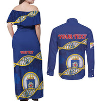 Personalized Bonaire Is In My DNA Couples Matching Off Shoulder Maxi Dress and Long Sleeve Button Shirt - Wonder Print Shop