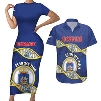 Personalized Bonaire Is In My DNA Couples Matching Short Sleeve Bodycon Dress and Hawaiian Shirt - Wonder Print Shop