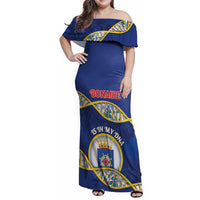 Personalized Bonaire Is In My DNA Family Matching Off Shoulder Maxi Dress and Hawaiian Shirt - Wonder Print Shop