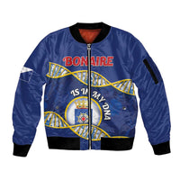Personalized Bonaire Is In My DNA Sleeve Zip Bomber Jacket - Wonder Print Shop