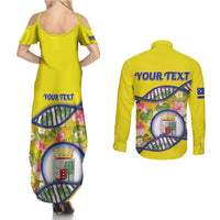 Personalized Curacao Is In My DNA Couples Matching Summer Maxi Dress and Long Sleeve Button Shirt - Wonder Print Shop