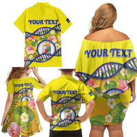 Personalized Curacao Is In My DNA Family Matching Off Shoulder Short Dress and Hawaiian Shirt - Wonder Print Shop