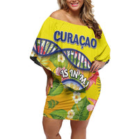 Personalized Curacao Is In My DNA Family Matching Off Shoulder Short Dress and Hawaiian Shirt - Wonder Print Shop