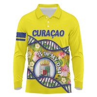 Personalized Curacao Is In My DNA Long Sleeve Polo Shirt - Wonder Print Shop