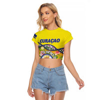 Personalized Curacao Is In My DNA Raglan Cropped T Shirt - Wonder Print Shop