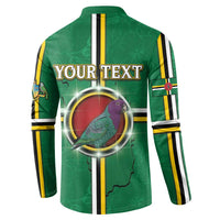 Personalized Dominica Button Sweatshirt Sisserou Parrot With Hibiscus Patterns - Wonder Print Shop