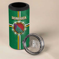 Personalized Dominica 4 in 1 Can Cooler Tumbler Sisserou Parrot With Hibiscus Patterns - Wonder Print Shop