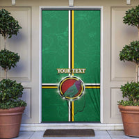 Personalized Dominica Door Cover Sisserou Parrot With Hibiscus Patterns - Wonder Print Shop