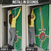 Personalized Dominica Door Cover Sisserou Parrot With Hibiscus Patterns - Wonder Print Shop