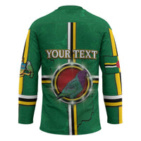 Personalized Dominica Hockey Jersey Sisserou Parrot With Hibiscus Patterns - Wonder Print Shop