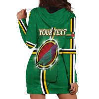 Personalized Dominica Hoodie Dress Sisserou Parrot With Hibiscus Patterns - Wonder Print Shop