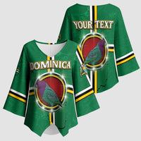 Personalized Dominica Kimono Sleeve Blouse Sisserou Parrot With Hibiscus Patterns - Wonder Print Shop