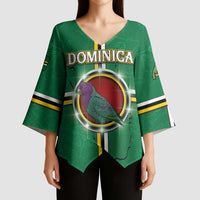 Personalized Dominica Kimono Sleeve Blouse Sisserou Parrot With Hibiscus Patterns - Wonder Print Shop