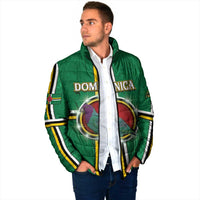 Personalized Dominica Padded Jacket Sisserou Parrot With Hibiscus Patterns - Wonder Print Shop