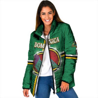Personalized Dominica Padded Jacket Sisserou Parrot With Hibiscus Patterns - Wonder Print Shop