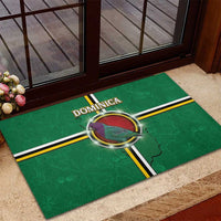 Dominica Rubber Doormat Sisserou Parrot With Hibiscus Patterns - Wonder Print Shop