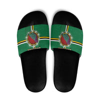 Dominica Slide Sandals Sisserou Parrot With Hibiscus Patterns - Wonder Print Shop