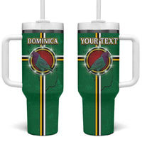 Personalized Dominica Tumbler With Handle Sisserou Parrot With Hibiscus Patterns - Wonder Print Shop