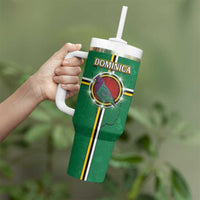 Personalized Dominica Tumbler With Handle Sisserou Parrot With Hibiscus Patterns - Wonder Print Shop