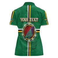 Personalized Dominica Women Polo Shirt Sisserou Parrot With Hibiscus Patterns - Wonder Print Shop