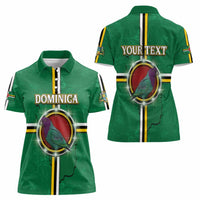 Personalized Dominica Women Polo Shirt Sisserou Parrot With Hibiscus Patterns - Wonder Print Shop