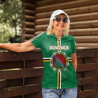 Personalized Dominica Women Polo Shirt Sisserou Parrot With Hibiscus Patterns - Wonder Print Shop