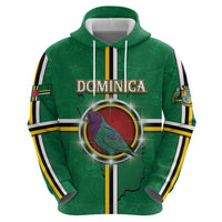Personalized Dominica Zip Hoodie Sisserou Parrot With Hibiscus Patterns - Wonder Print Shop