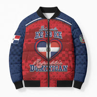 Personalized Dominican Republic Bomber Puffer Jacket Dimelo Ke Lo Ke - Wonder Print Shop