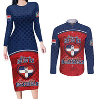Personalized Dominican Republic Couples Matching Long Sleeve Bodycon Dress and Long Sleeve Button Shirt Dimelo Ke Lo Ke - Wonder Print Shop