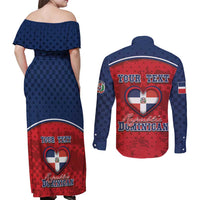 Personalized Dominican Republic Couples Matching Off Shoulder Maxi Dress and Long Sleeve Button Shirt Dimelo Ke Lo Ke - Wonder Print Shop